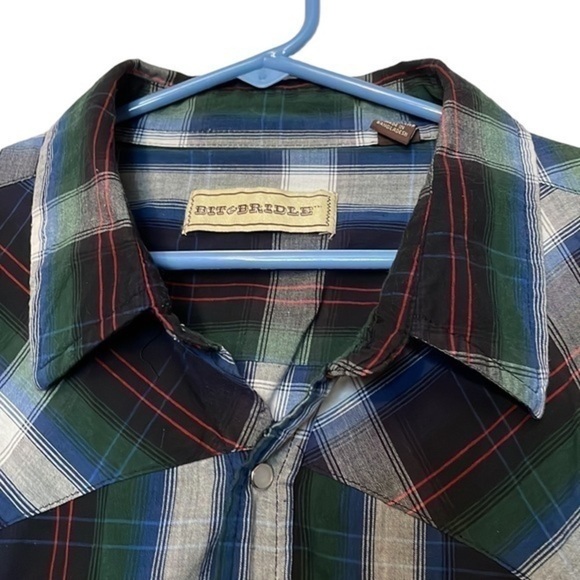 New Plus Size Women's Long Sleeves Bit & Bridle Plaid Button Down Shirt‎ Size 2X - Picture 4 of 9